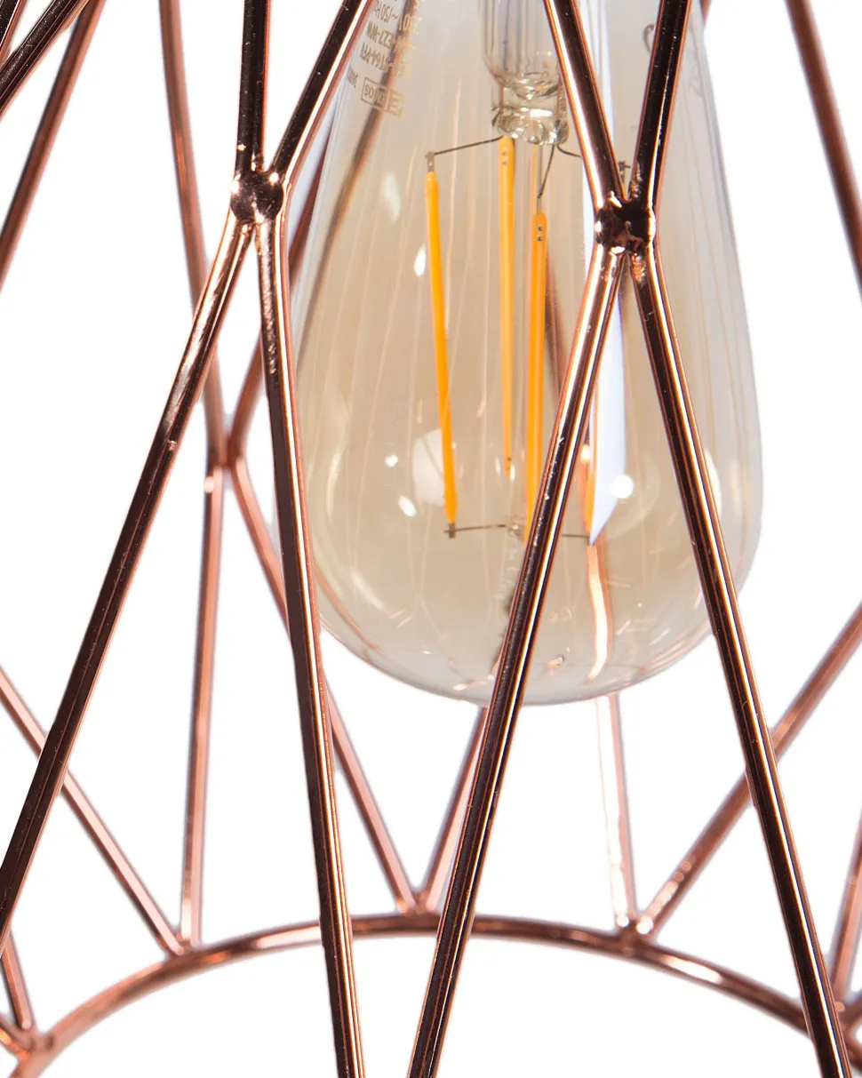 Candeeiro De Teto Em Metal Cor De Cobre Magra