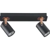 Candeeiro De Teto Em Metal Preto E Cor De Cobre Para 2 Lampadas Klip