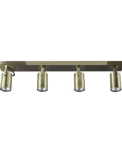Candeeiro De Teto Em Metal Cor De Bronze Para 4 Lampadas Klip
