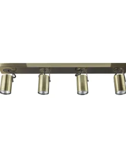 Candeeiro De Teto Em Metal Cor De Bronze Para 4 Lampadas Klip