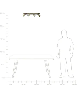 Candeeiro De Teto Em Metal Cor De Bronze Para 4 Lampadas Klip