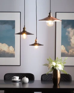 Candeeiro De Teto Em Metal Preto E Cor De Cobre Swift S