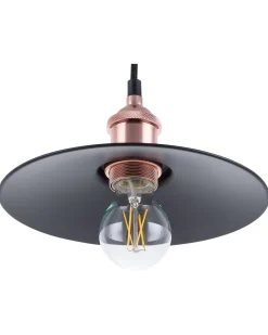 Candeeiro De Teto Em Metal Preto E Cor De Cobre Swift S