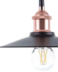 Candeeiro De Teto Em Metal Preto E Cor De Cobre Swift S