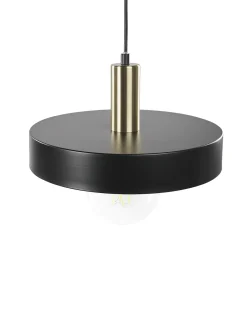 Candeeiro De Teto Em Metal Preto E Dourado Harena