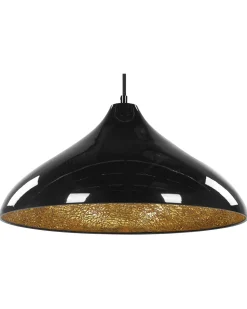 Candeeiro De Teto Em Metal E Vidro Preto Iskar