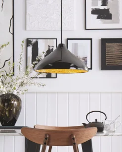 Candeeiro De Teto Em Metal E Vidro Preto Iskar