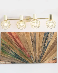 Candeeiro De Teto Em Metal Dourado Chenab