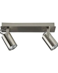 Candeeiro De Teto Em Metal Prateado Para 2 Lampadas Klip