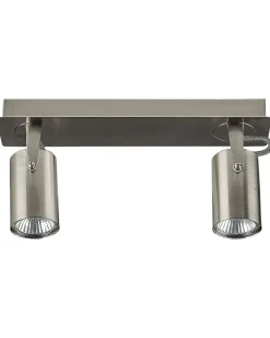 Candeeiro De Teto Em Metal Prateado Para 2 Lampadas Klip