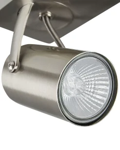 Candeeiro De Teto Em Metal Prateado Para 2 Lampadas Klip