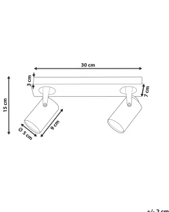 Candeeiro De Teto Em Metal Prateado Para 2 Lampadas Klip
