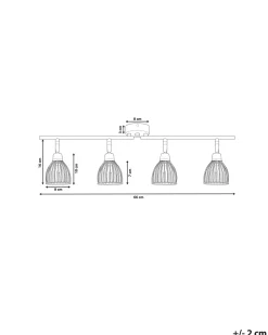 Candeeiro De Teto Em Metal Preto Com 4 Projetores Golok