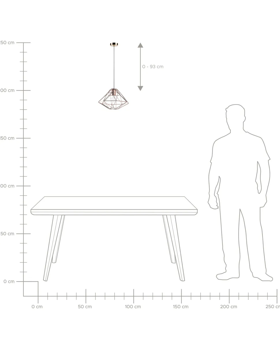 Candeeiro De Teto Em Metal Cor De Cobre Guam