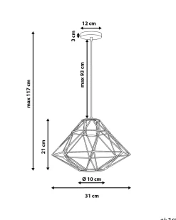 Candeeiro De Teto Em Metal Cor De Cobre Guam
