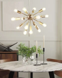 Candeeiro De Teto Em Metal Dourado Balagas