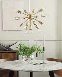 Candeeiro De Teto Em Metal Dourado Balagas