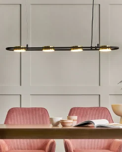 Candeeiro De Teto Em Metal Preto E Cor De Bronze 85 Cm Mali