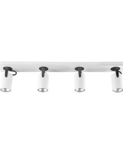 Candeeiro De Teto Em Metal Preto E Branco Para 4 Lampadas Klip