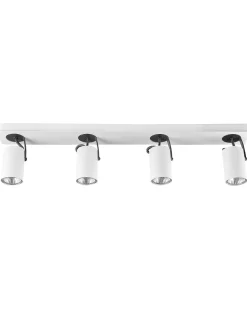 Candeeiro De Teto Em Metal Preto E Branco Para 4 Lampadas Klip