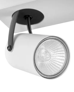 Candeeiro De Teto Em Metal Preto E Branco Para 4 Lampadas Klip
