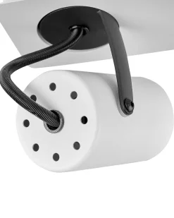 Candeeiro De Teto Em Metal Preto E Branco Para 4 Lampadas Klip