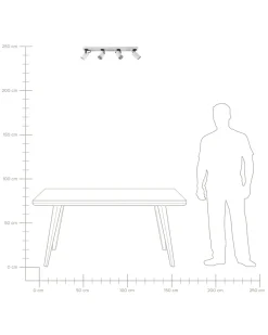 Candeeiro De Teto Em Metal Preto E Branco Para 4 Lampadas Klip