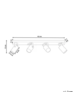 Candeeiro De Teto Em Metal Preto E Branco Para 4 Lampadas Klip