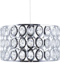 Candeeiro De Teto Em Metal Cromado E Cristal De Acrilico Tenna S