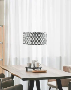 Candeeiro De Teto Em Metal Cromado E Cristal De Acrilico Tenna S