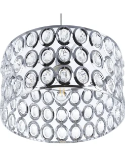 Candeeiro De Teto Em Metal Cromado E Cristal De Acrilico Tenna S