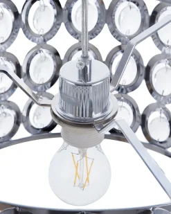 Candeeiro De Teto Em Metal Cromado E Cristal De Acrilico Tenna S