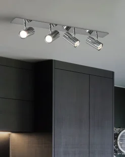 Candeeiro De Teto Em Metal Prateado Rosetta