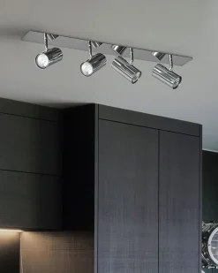 Candeeiro De Teto Em Metal Prateado Rosetta