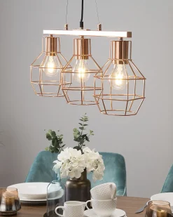 Candeeiro De Teto Em Metal Cor De Cobre Orne