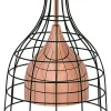 Candeeiro De Teto Em Metal Cor De Cobre Em Gaiola Preta Tresa