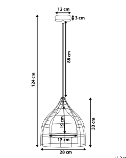 Candeeiro De Teto Em Metal Cor De Cobre Em Gaiola Preta Tresa
