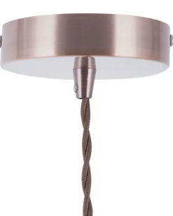 Candeeiro De Teto Em Metal E Vidro Cor De Cobre Lanata