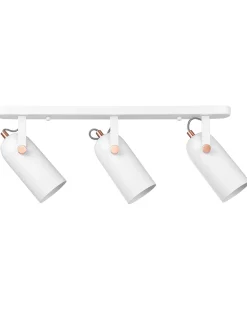 Candeeiro De Teto Em Metal Branco Com 3 Focos Tyria