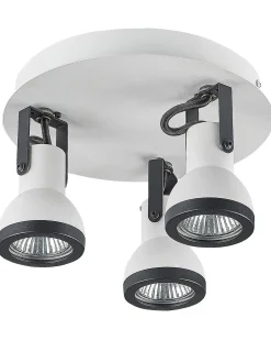 Candeeiro De Teto Em Metal Preto E Branco 3 Luzes Baro