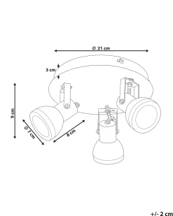 Candeeiro De Teto Em Metal Preto E Branco 3 Luzes Baro