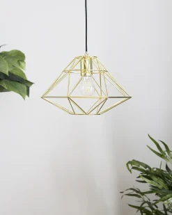 Candeeiro De Teto Em Metal Dourado Guam