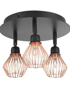 Candeeiro De Teto Em Metal Cobre Volga M