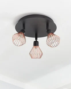 Candeeiro De Teto Em Metal Cobre Volga M