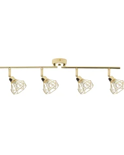Candeeiro De Teto Em Metal Dourado Para 4 Lampadas Erma