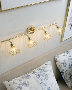 Candeeiro De Teto Em Metal Dourado Para 4 Lampadas Erma
