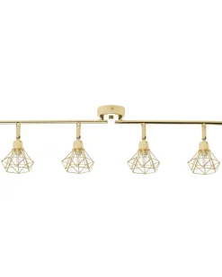 Candeeiro De Teto Em Metal Dourado Para 4 Lampadas Erma