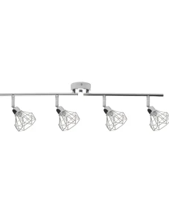 Candeeiro De Teto Em Metal Prateado Para 4 Lampadas Erma