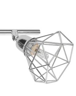 Candeeiro De Teto Em Metal Prateado Para 4 Lampadas Erma