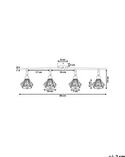 Candeeiro De Teto Em Metal Prateado Para 4 Lampadas Erma